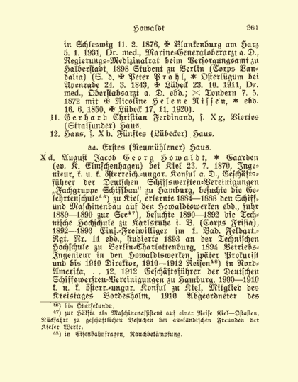 Sonderdruck aus dem Deutschen Geschlechterbuch - Seite 261